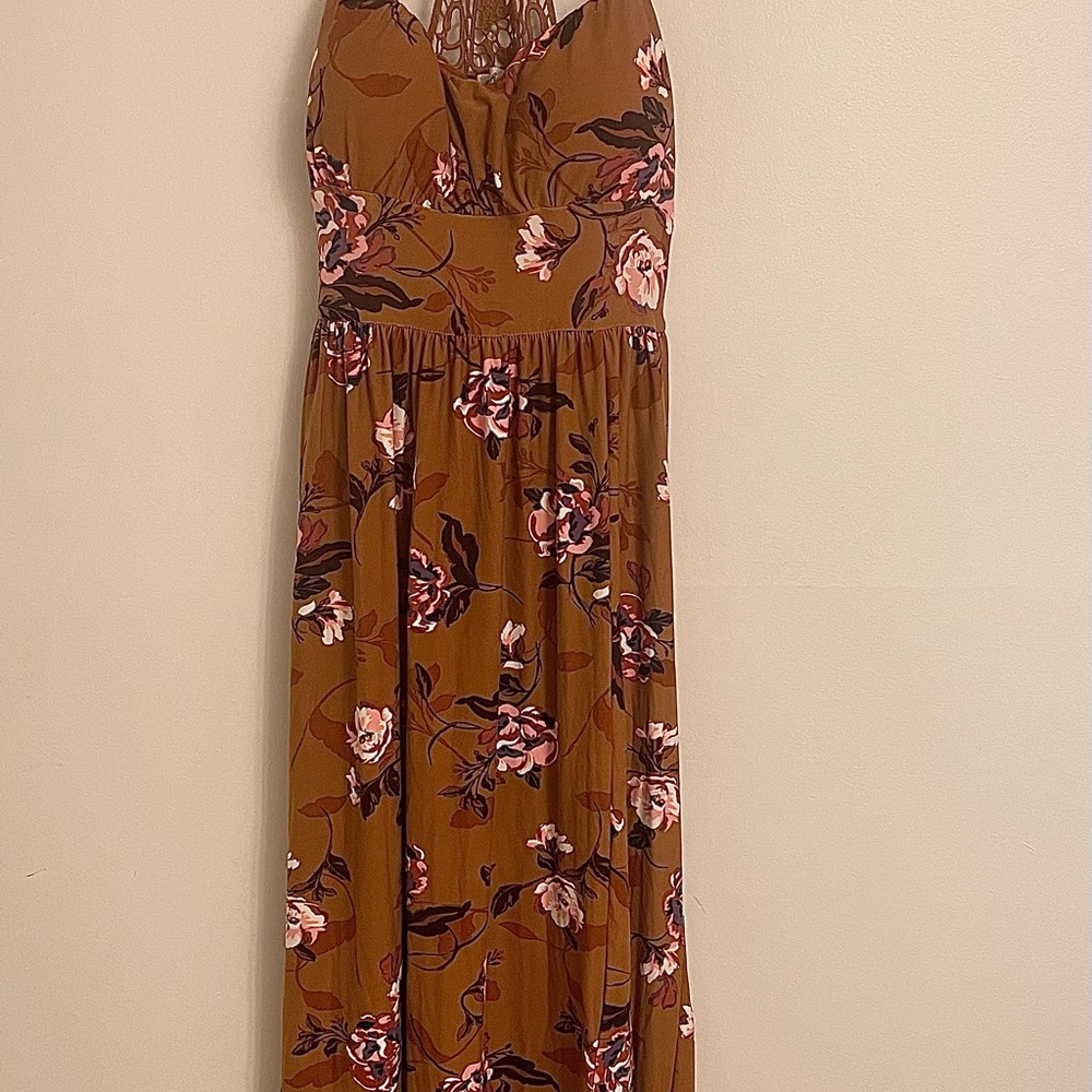 Floral Brown Maxi Dress